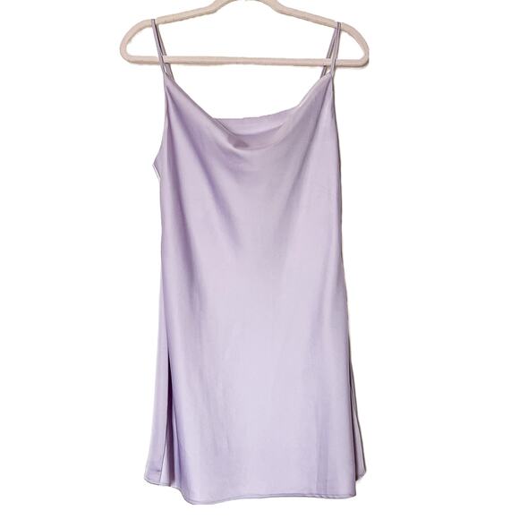 UO Mallory Cowl Neck Slip Dress Lilac Medium - Picture 5 of 9